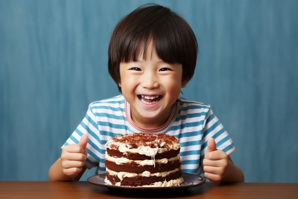 Korean kid cake birthday dessert. AI generated Image by rawpixel.