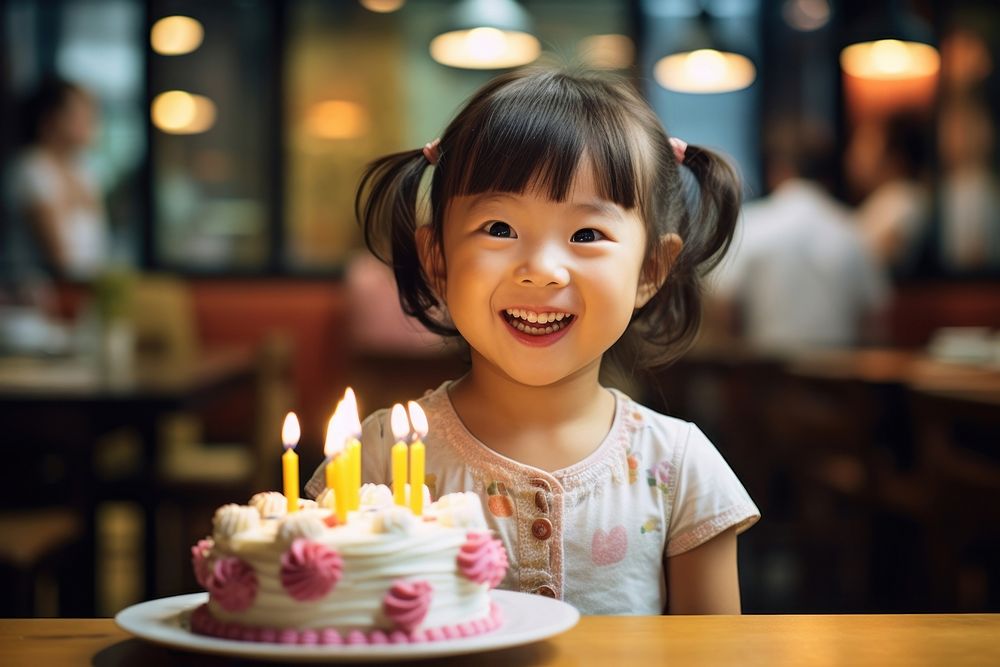Taiwanese kid cake birthday dessert. AI generated Image by rawpixel.