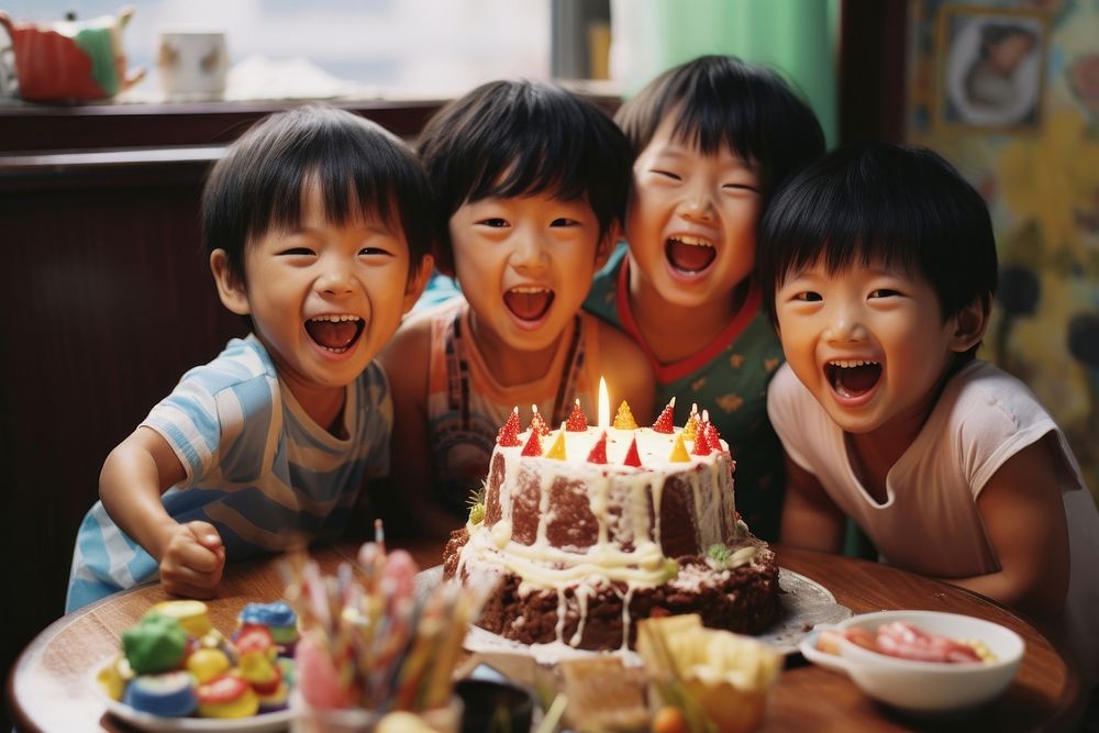 Taiwanese kids cake birthday dessert. AI generated Image by rawpixel.