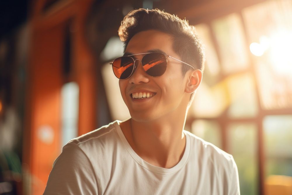 Chinese man east asian sunglasses portrait. AI generated Image by rawpixel.