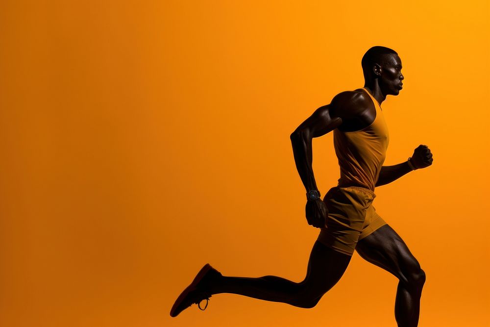 African american sprinter running jogging adult. AI generated Image by rawpixel.