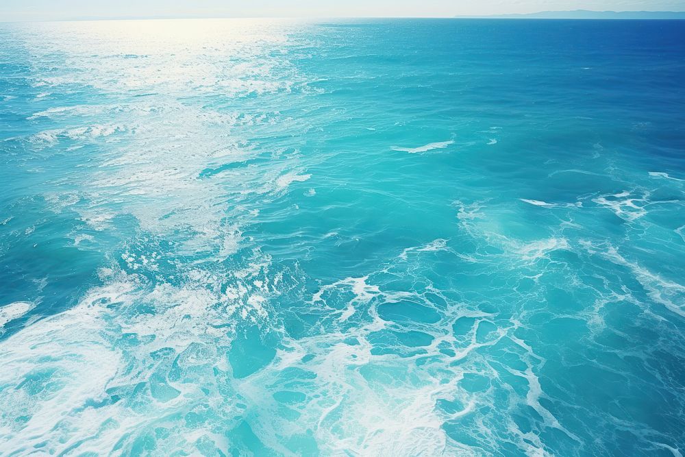 Blue ocean outdoors horizon nature. AI generated Image by rawpixel.