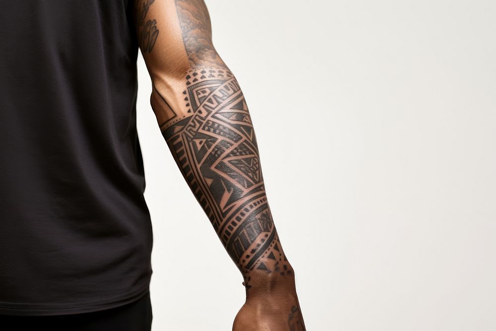 Tribal tattoo back arm. AI generated Image by rawpixel.