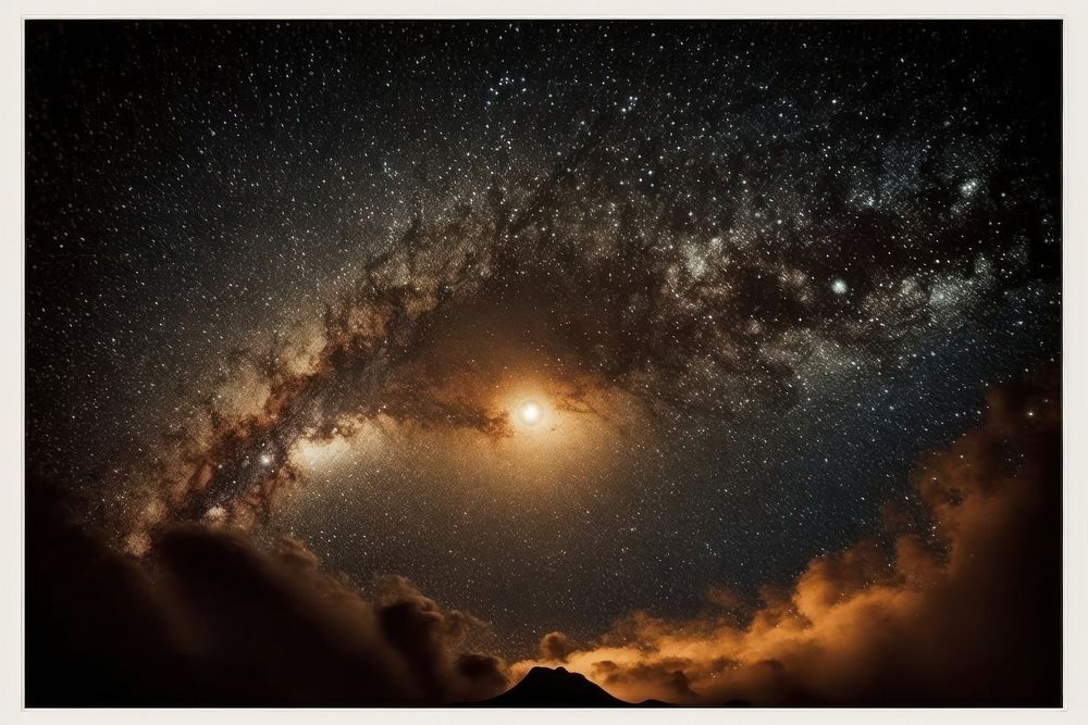 Milky way galaxy astronomy outdoors nature. AI generated Image by rawpixel.