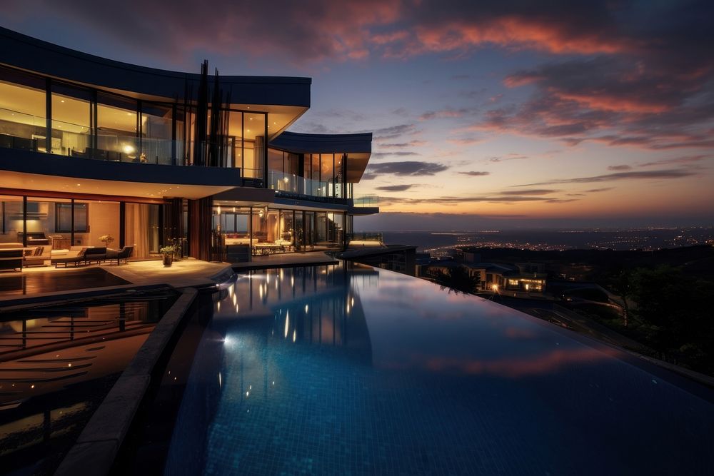 Modern luxury house architecture building outdoors. AI generated Image by rawpixel.