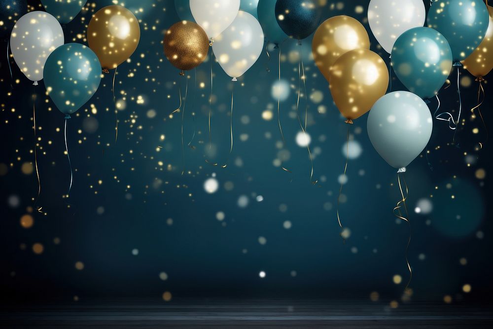 New year banner backgrounds confetti balloon. AI generated Image by rawpixel.