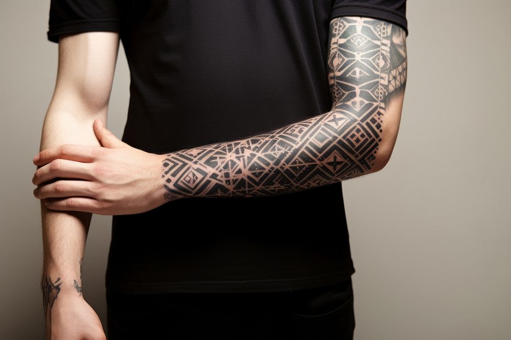 Pattern tattoo arm individuality. AI generated Image by rawpixel.