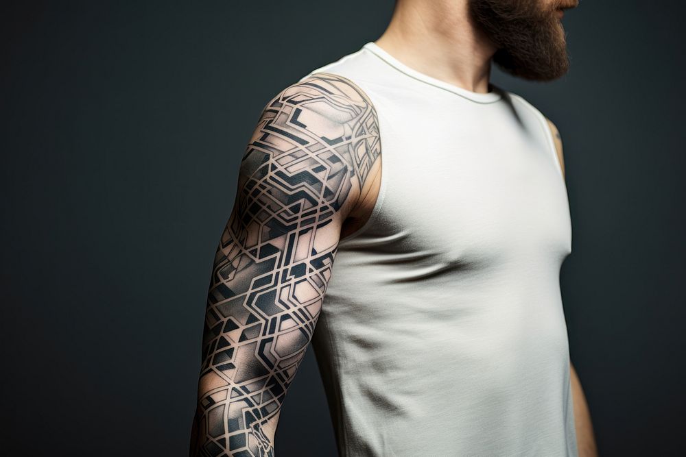 Sleeve tattoo back arm. AI generated Image by rawpixel.