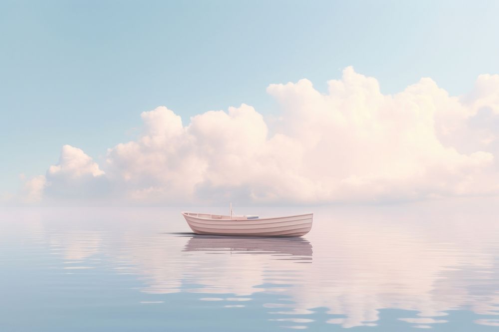 Boat on water landscape outdoors horizon. AI generated Image by rawpixel.