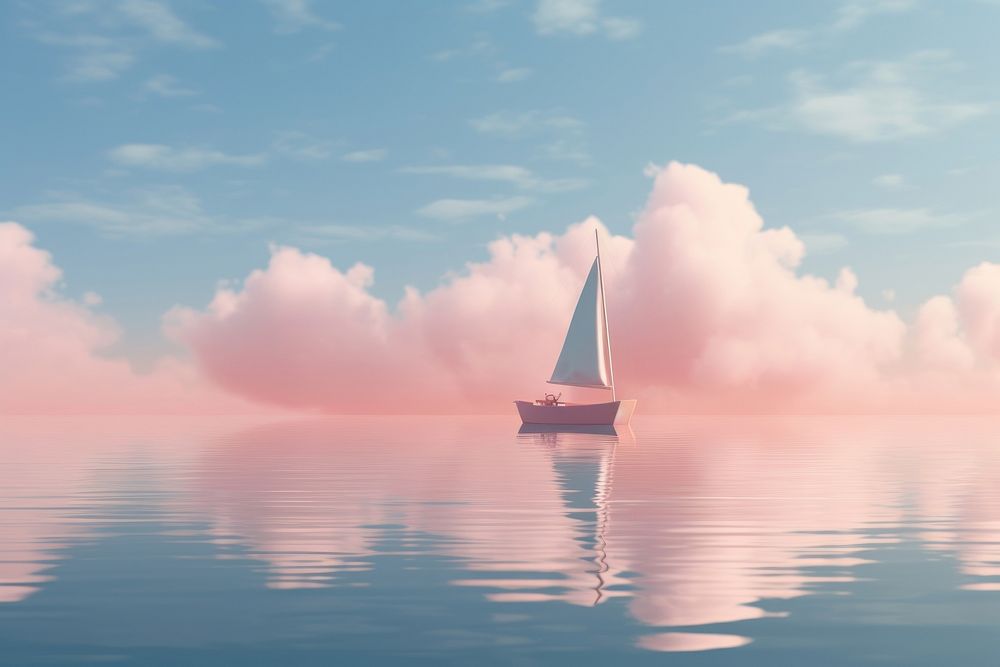 Boat on water sailboat outdoors horizon. AI generated Image by rawpixel.