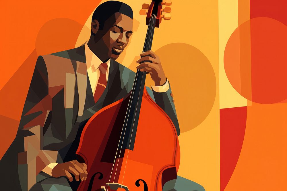 Jazz musician cello adult performance. AI generated Image by rawpixel.