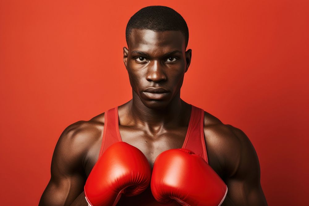 African american boxer portrait photography determination. AI generated Image by rawpixel.