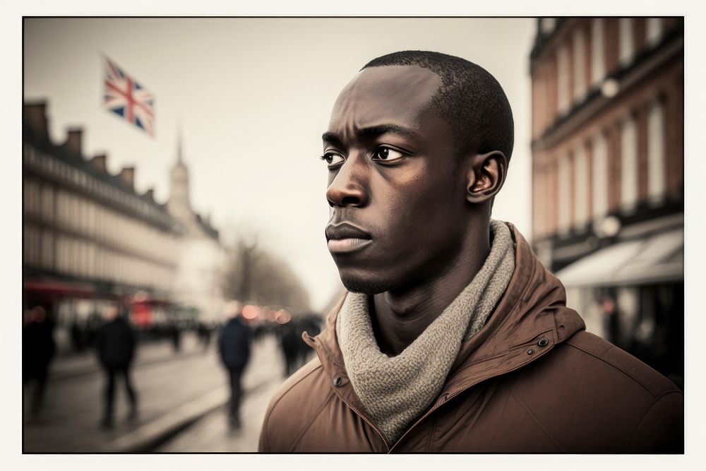 African british man portrait photography street. AI generated Image by rawpixel.