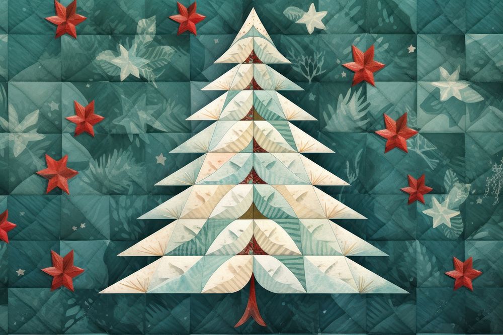 Christmas tree backgrounds pattern quilt. AI generated Image by rawpixel.
