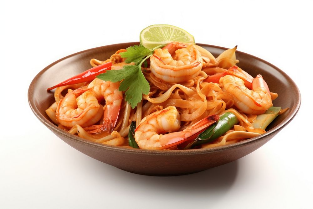 Thai food shrimp seafood noodle. AI generated Image by rawpixel.