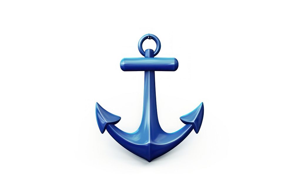 Anchor blue logo white background. AI generated Image by rawpixel.