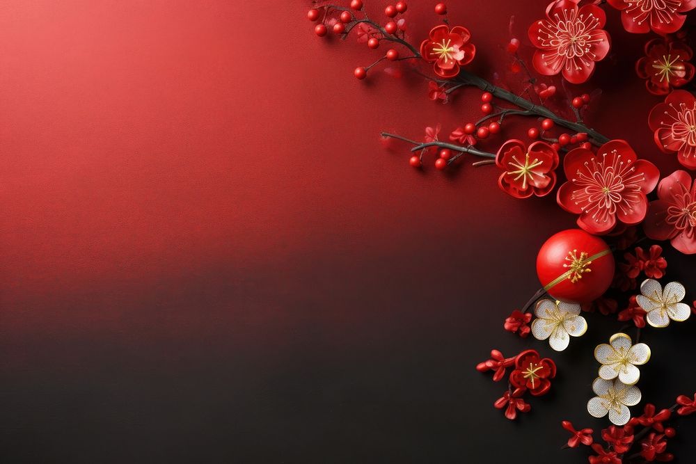 China new year backgrounds flower plant. AI generated Image by rawpixel.