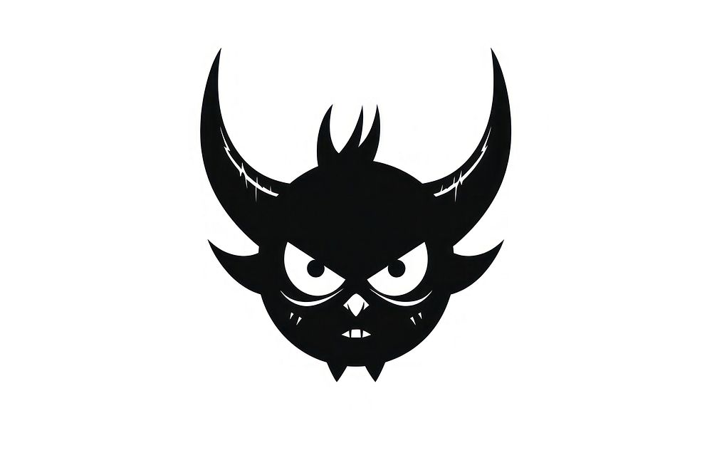 Devil drawing black logo. AI generated Image by rawpixel.