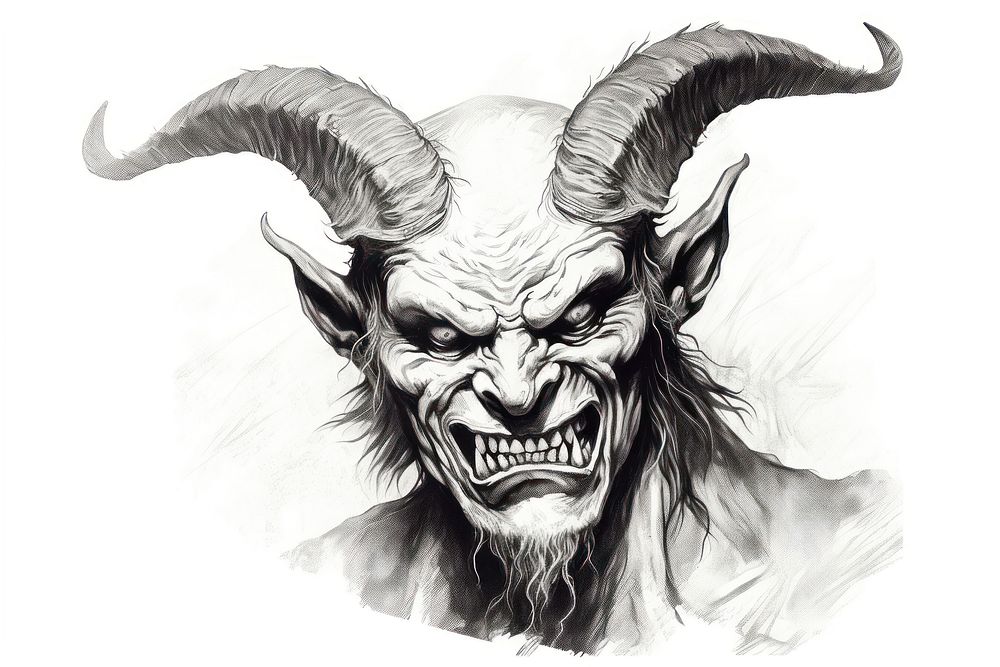 Devil drawing sketch representation. AI generated Image by rawpixel.