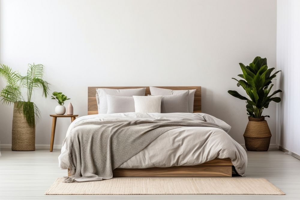 Bedroom plant comfortable nightstand. AI generated Image by rawpixel.
