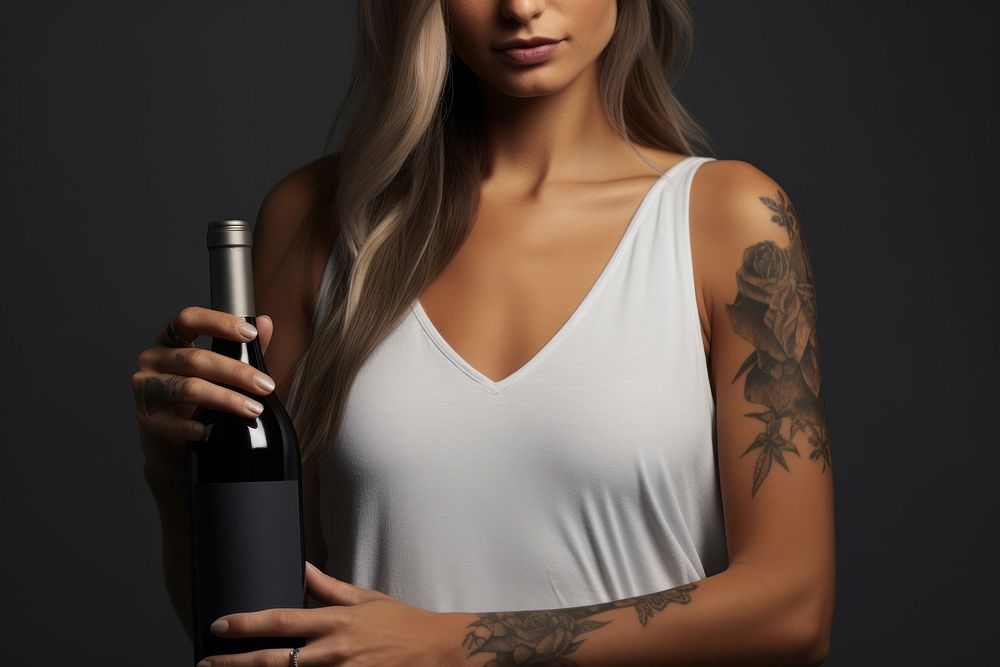 Wine bottle holding individuality. AI generated Image by rawpixel.