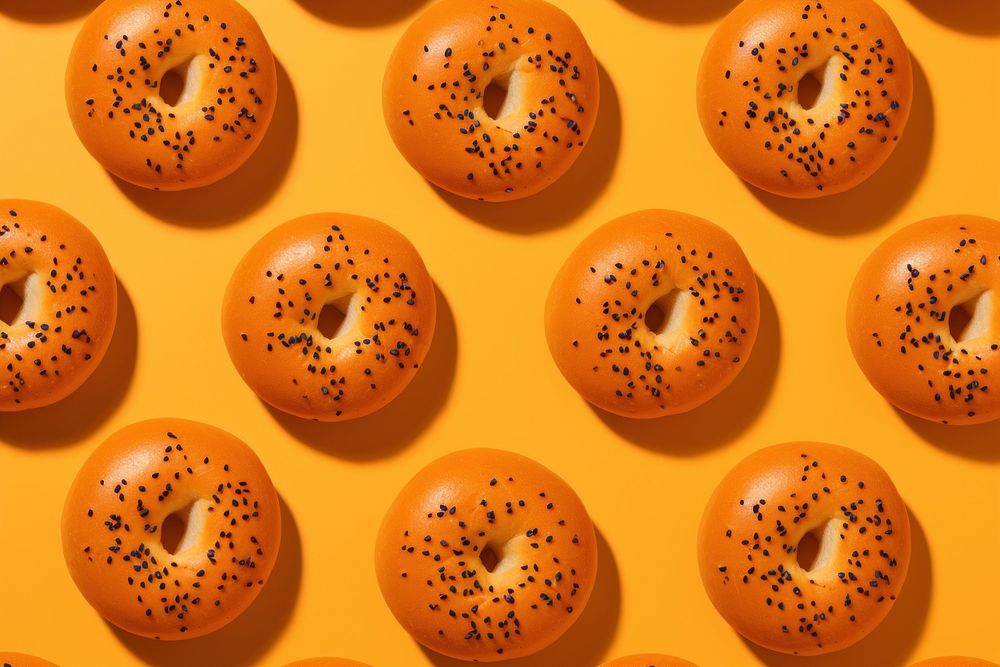 Bagels pattern food backgrounds. AI generated Image by rawpixel.