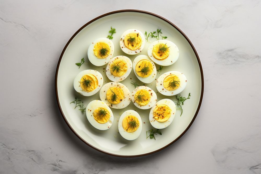Deviled egg plate food meal. AI generated Image by rawpixel.