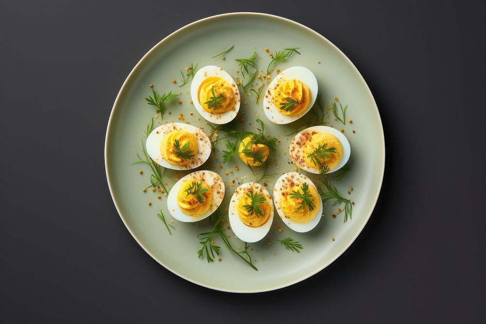 Deviled egg plate food meal. AI generated Image by rawpixel.