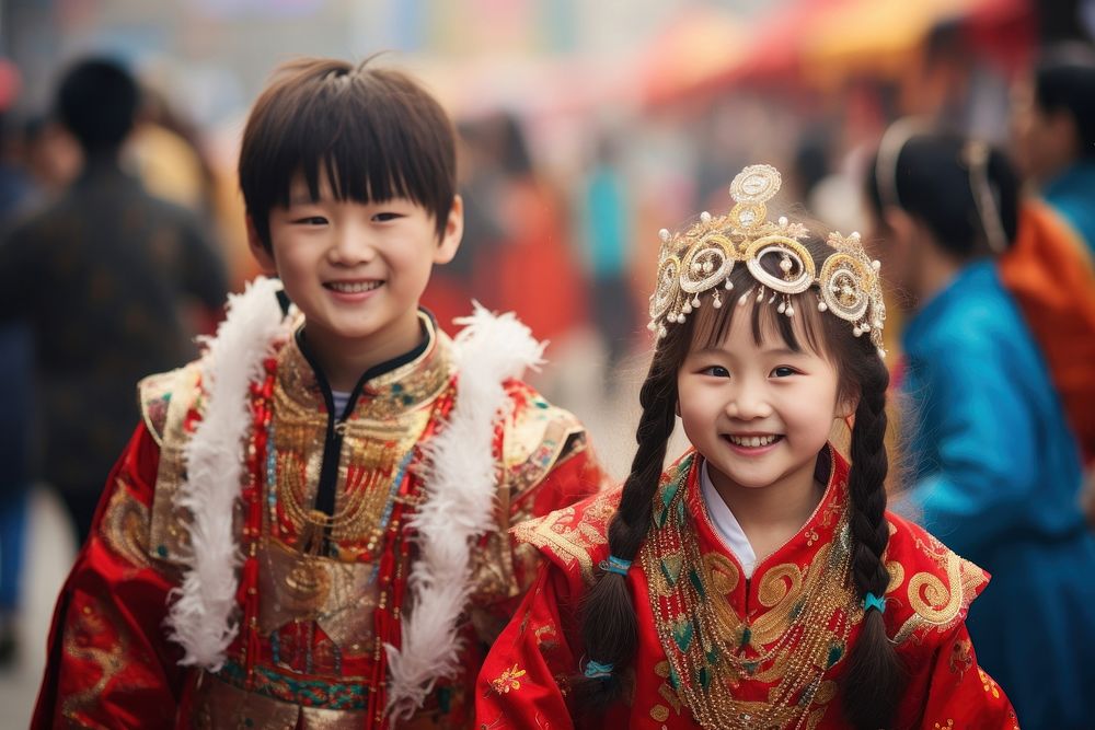 Chinese kids festival costume adult. AI generated Image by rawpixel.