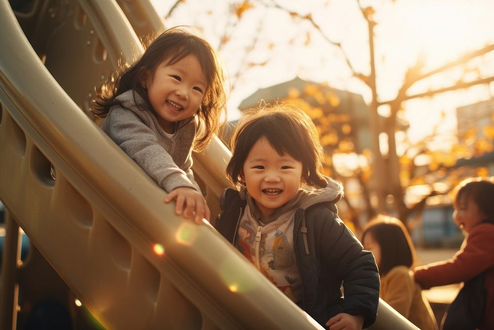 Japanese kids playground outdoors portrait. AI generated Image by rawpixel.