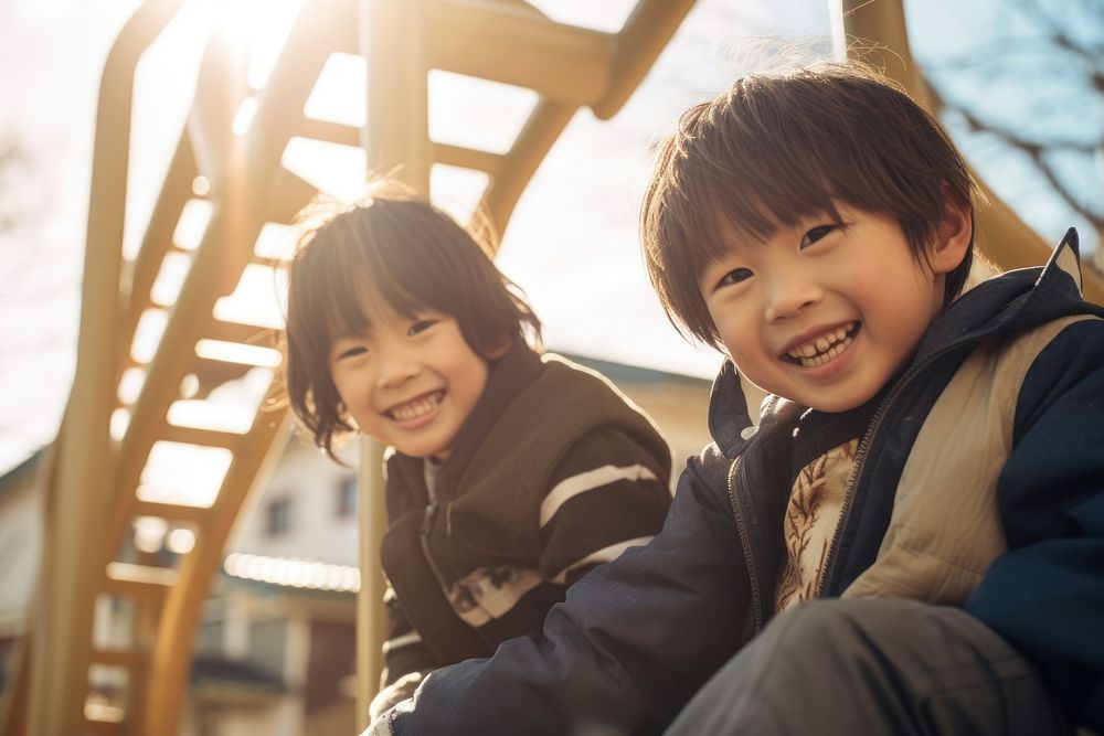Japanese kids playground portrait outdoors. AI generated Image by rawpixel.