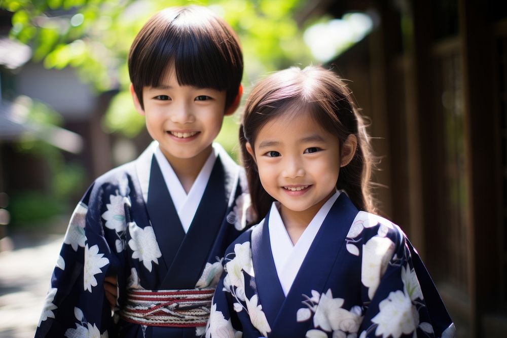 Japanese kids kimono child robe. AI generated Image by rawpixel.