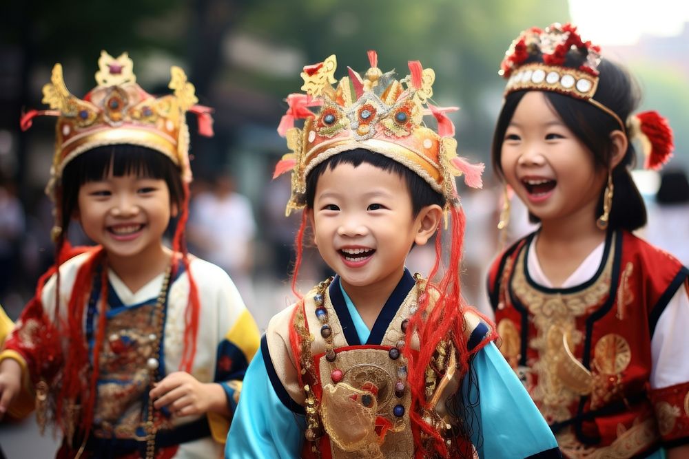 Taiwanese kids festival costume child. AI generated Image by rawpixel.