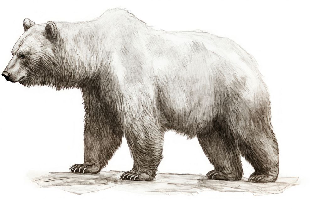Bear wildlife drawing mammal. AI generated Image by rawpixel.