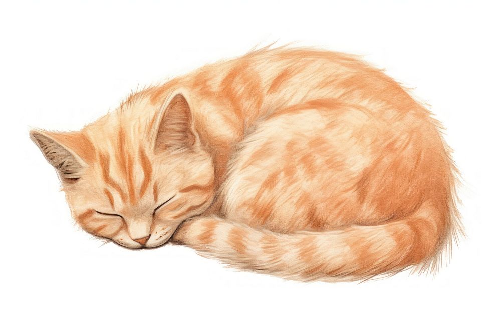 Cat sleeping drawing animal mammal. 