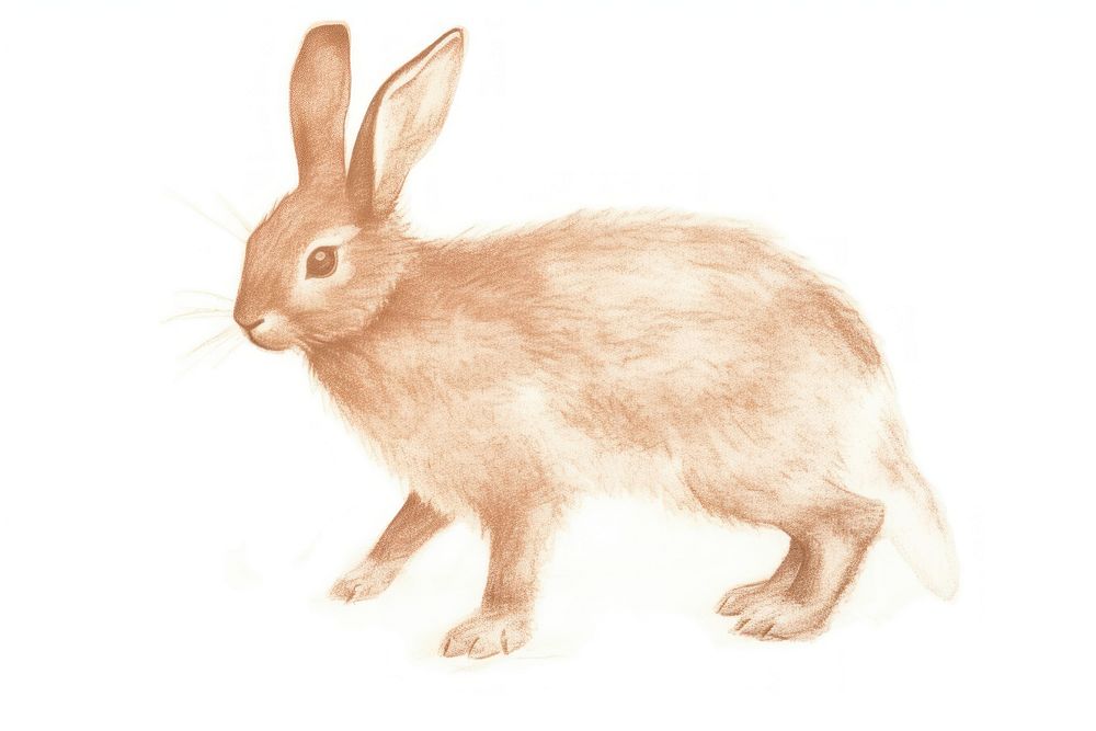 Rabbit drawing animal mammal. AI generated Image by rawpixel.