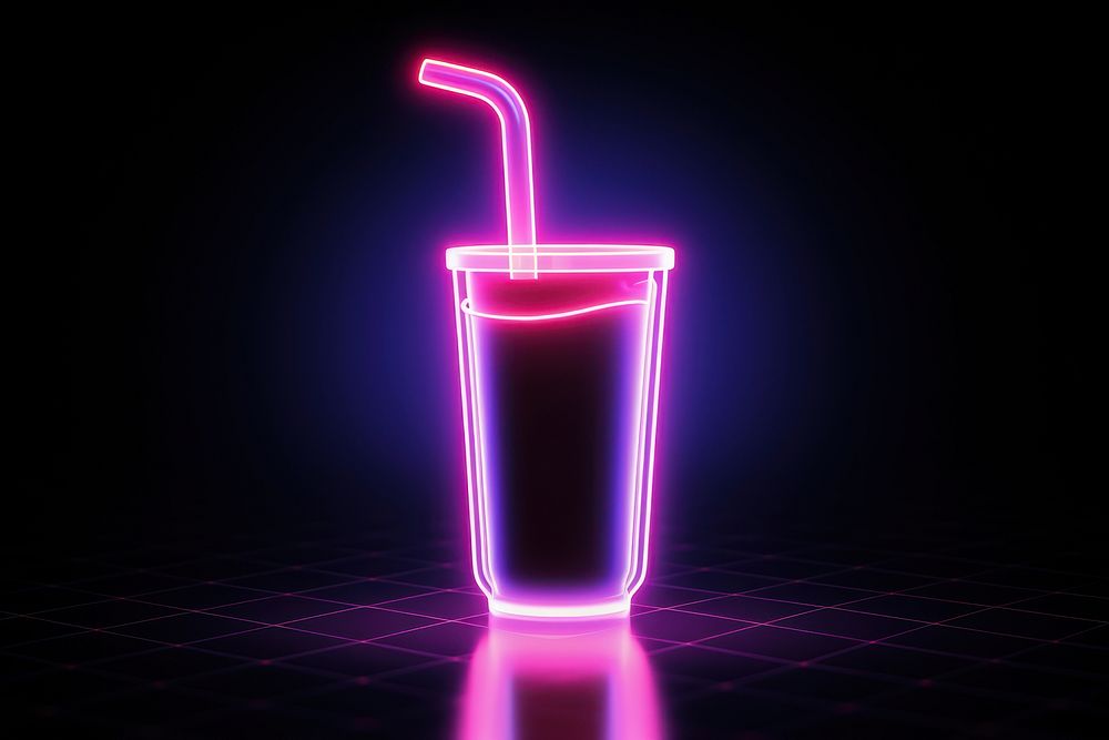 Milk shake light neon lighting. AI generated Image by rawpixel.
