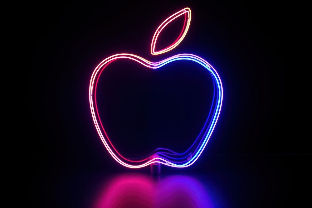 Apple light neon night. AI generated Image by rawpixel.