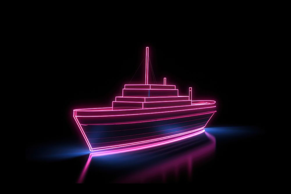 Boat light neon vehicle. AI generated Image by rawpixel.