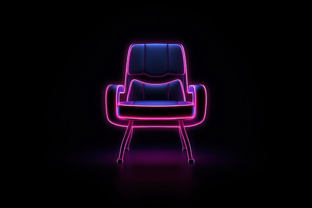 Chair gamer light neon armchair. AI generated Image by rawpixel.