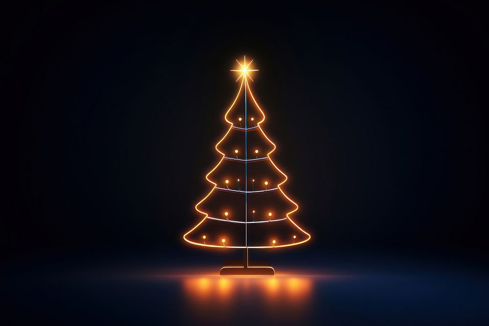 Christmas lighting night illuminated. AI generated Image by rawpixel.