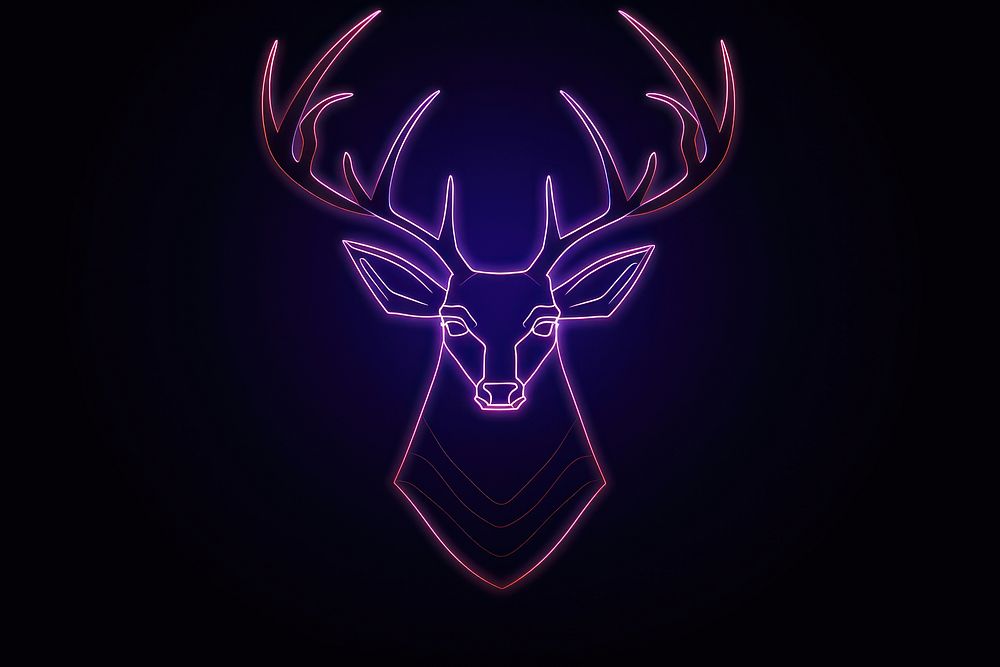 Deer animal light neon. AI generated Image by rawpixel.