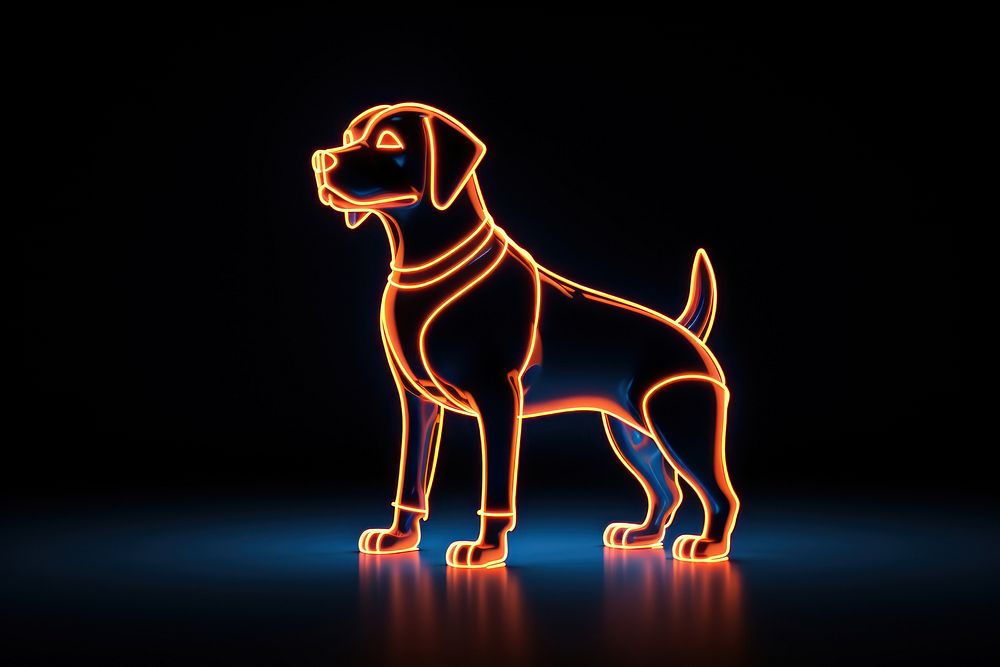 Dog light neon animal. AI generated Image by rawpixel.