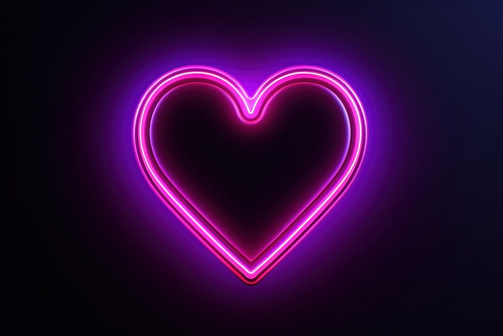 Heart light neon purple. AI generated Image by rawpixel.
