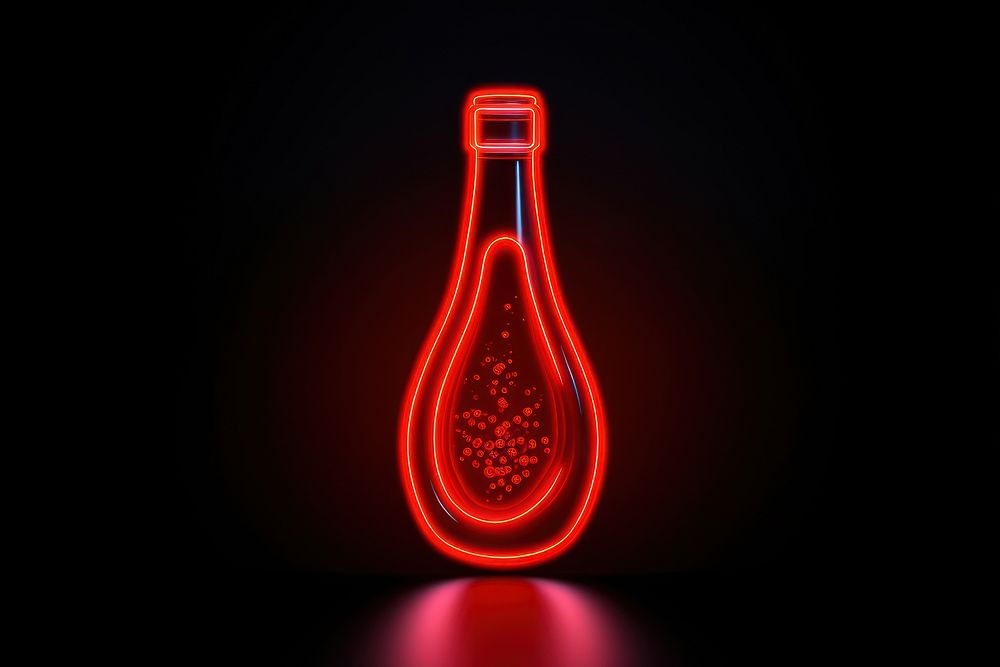 Hot sauce light neon illuminated. AI generated Image by rawpixel.