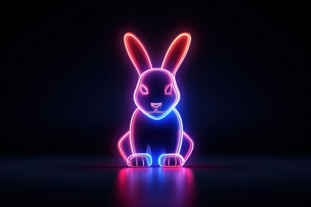 Rabbit light neon representation. 