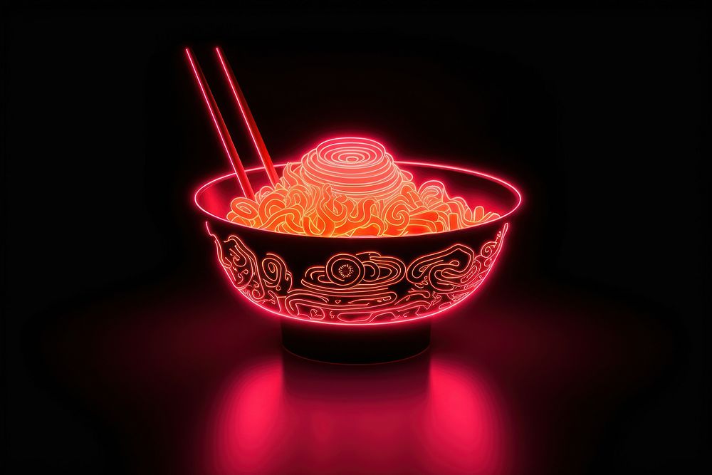 Ramen light chopsticks bowl. AI generated Image by rawpixel.