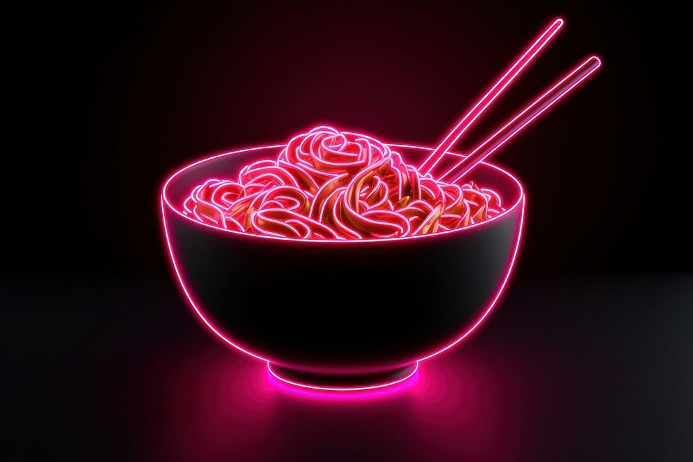 Ramen light neon bowl. AI generated Image by rawpixel.