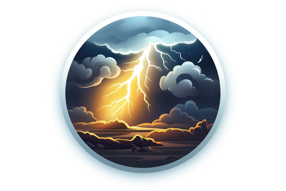 Storm thunderstorm lightning nature. AI generated Image by rawpixel.