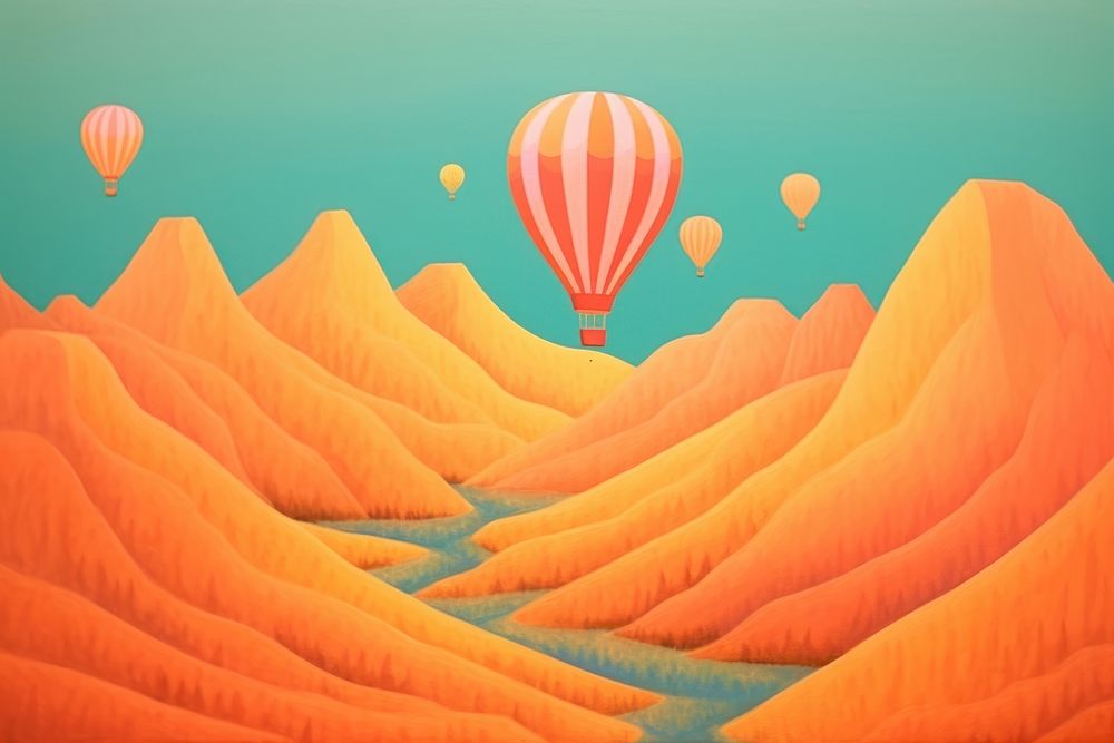 Air balloons backgrounds landscape aircraft. AI generated Image by rawpixel.